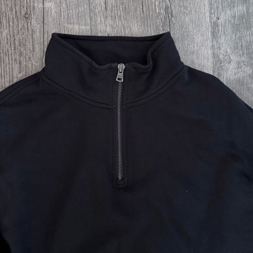 Old Navy Men’s Oversized Quarter-Zip Mock-Neck Sweatshirt Black Large